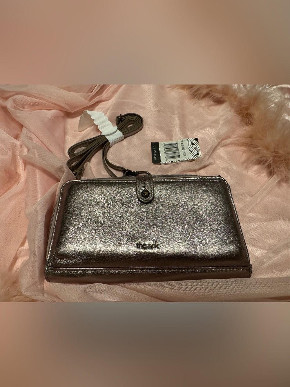 The Sak Metallic Pyrite Wristlet Wallet with Wrist Strap